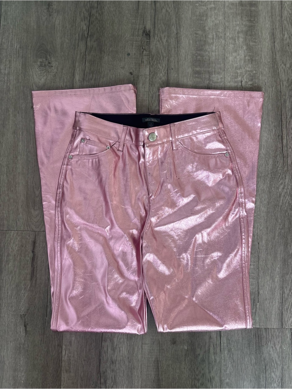 Wild Fable Metallic Pink Faux Leather Pants